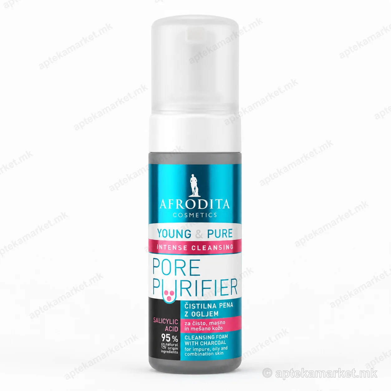 Afrodita Pore Purifier Cleansing Foam Charcoal paketim, AptekaMarket