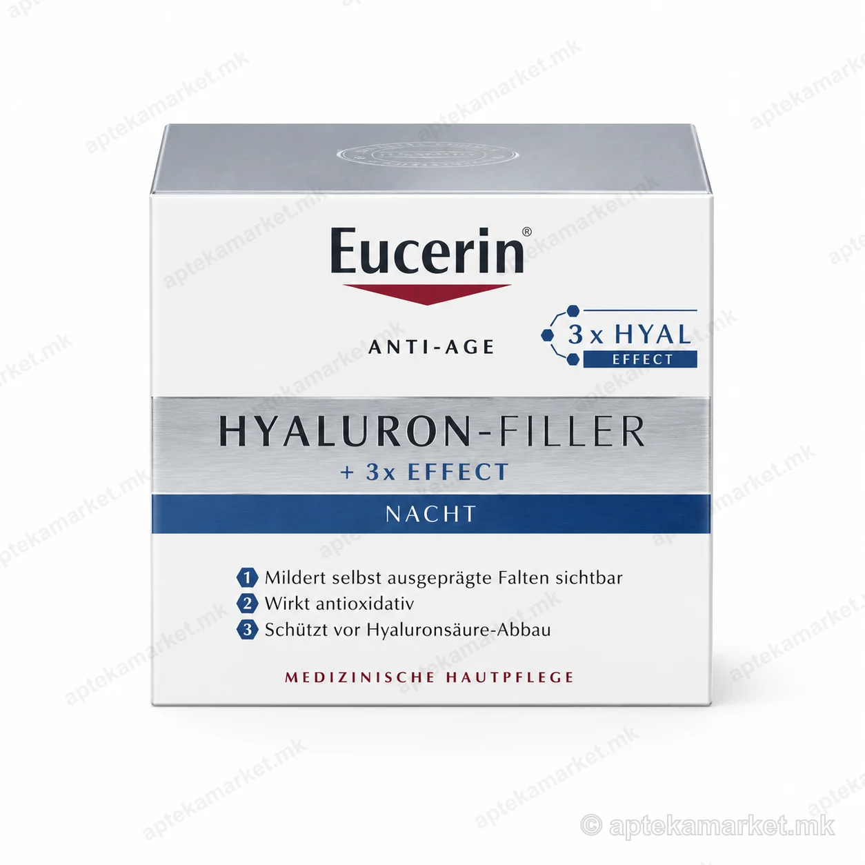 Eucerin Hyaluron-Filler + 3x Effect Night Cream од Eucerin пакување на бела позадина