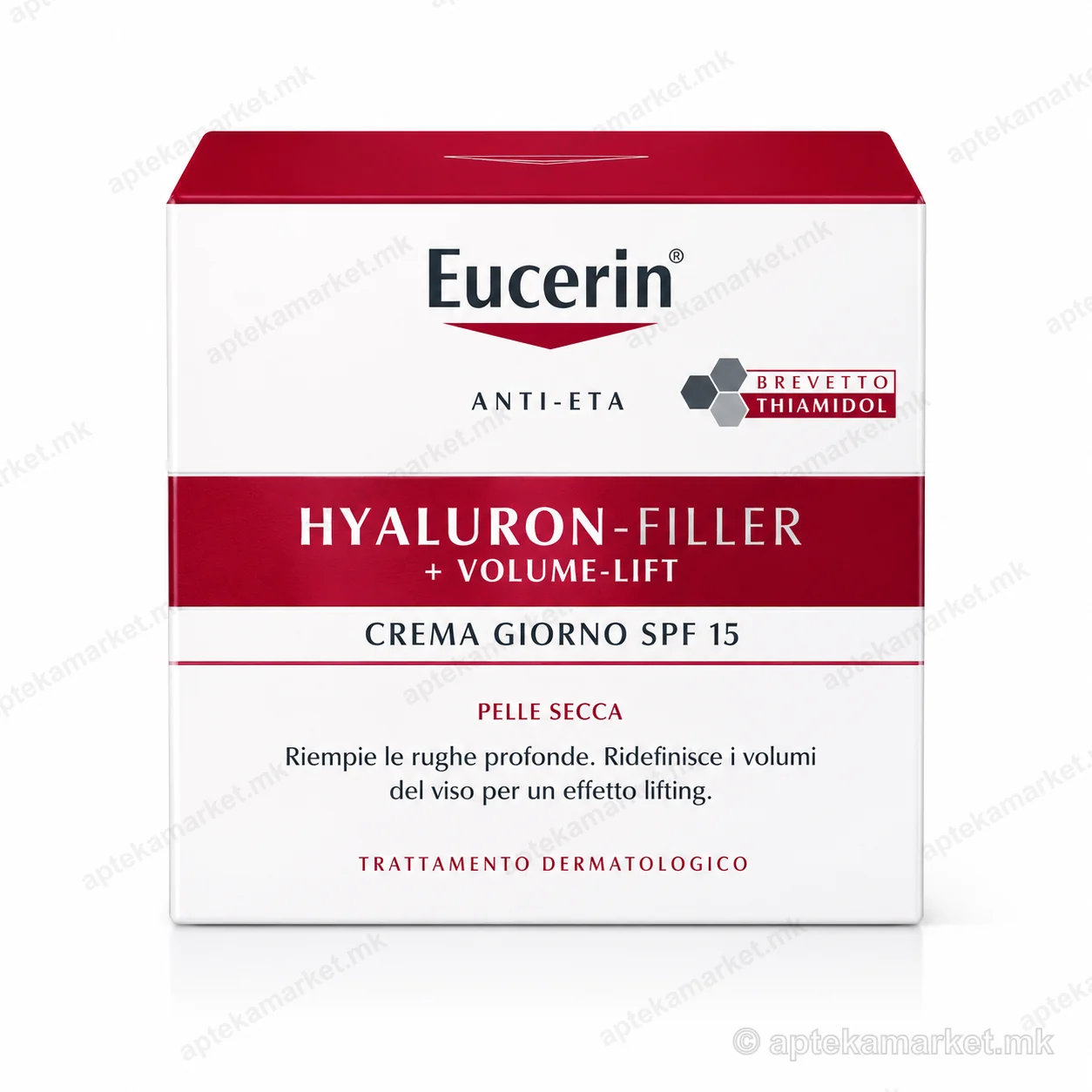 Eucerin Hyaluron-Filler + Volume-Lift Day Cream SPF15 од Eucerin пакување на бела позадина