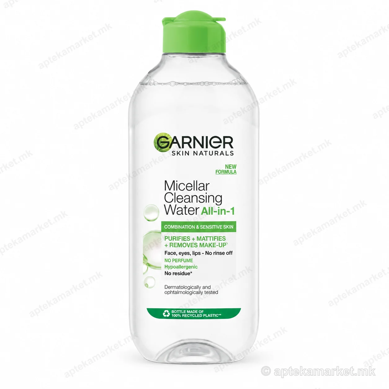 Garnier Micellar Cleansing Water Combination & Sensitive Skin micellar water, packaging, AptekaMarket