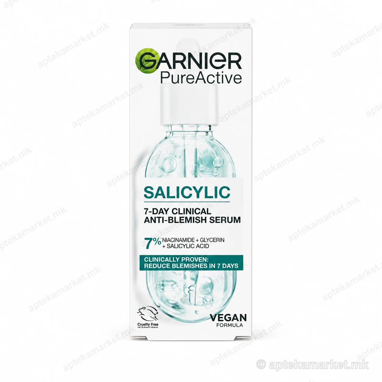 Garnier PureActive Salicylic 7-Day Anti-Blemish Serum, paketim, AptekaMarket