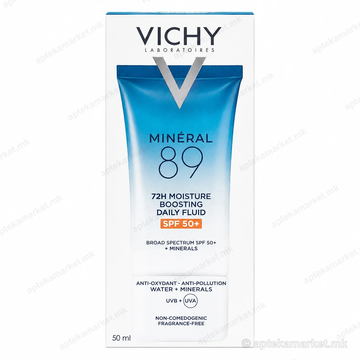 Vichy Minéral 89 Daily Fluid SPF50+ од Vichy пакување на бела позадина