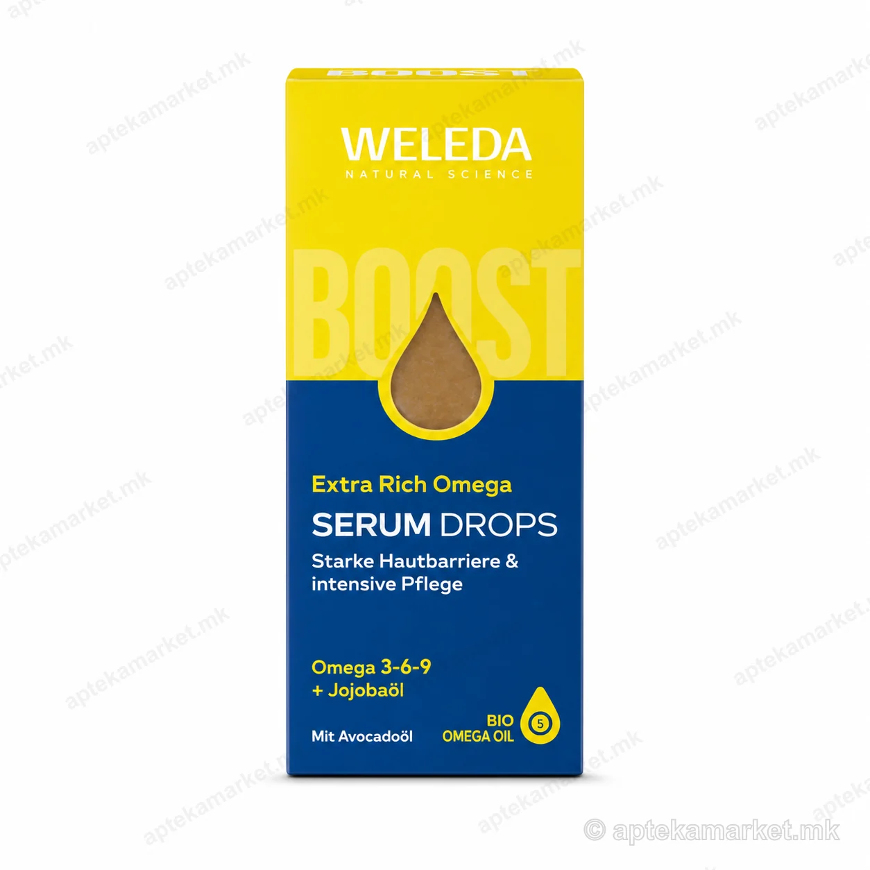Weleda Boost Extra Rich Omega Serum Drops од Weleda пакување на бела позадина